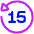 Button Go Backward 15 Icon from Plump Neon Set