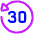 Button Go Backward 30 Icon from Plump Neon Set