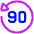 Button Go Backward 90 Icon from Plump Neon Set