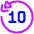 Button Skip Backward 10 Icon from Plump Neon Set