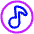 Music Note Circle Icon from Plump Neon Set