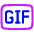 Gif Format Icon from Plump Neon Set