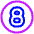 Number Eight Circle Icon from Plump Neon Set