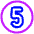 Number Five Circle Icon from Plump Neon Set