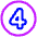 Number Four Circle Icon from Plump Neon Set