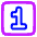 Number One Square Icon from Plump Neon Set