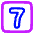 Number Seven Square Icon from Plump Neon Set