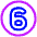 Number Six Circle Icon from Plump Neon Set