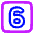 Number Six Square Icon from Plump Neon Set