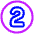 Number Two Circle Icon from Plump Neon Set