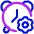 Alarm Clock Setting Gear Icon from Plump Neon Set