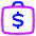 Briefcase Dollar Icon from Plump Neon Set