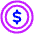 Dollar Coin Icon from Plump Neon Set