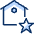 House Favorite Star Icon from Cyber Duotone Set