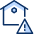 House Warning Icon from Cyber Duotone Set | Free Download as SVG Vector and Transparent PNG | Streamline icons