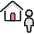 Real Estate House Person Icon from Ultimate Colors Set