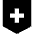 Shield Cross Icon from Sharp Solid Set