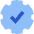 Cog Automation Gear Check Icon from Sharp Flat Set