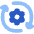 Maintenance Work In Progress Gear Icon from Flex Flat Set