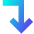 Line Arrow Bend Right Down Large Icon from Sharp Gradient Set