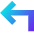 Line Arrow Bend Up Left Large Icon from Sharp Gradient Set