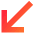 Line Arrow Diagonal Bottom Left Large Icon from Sharp Gradient Set