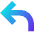 Line Arrow Turn Backward Large Icon from Sharp Gradient Set