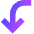Line Arrow Turn Down Left Large Icon from Sharp Gradient Set