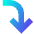 Line Arrow Turn Down Right Large Icon from Sharp Gradient Set