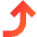 Line Arrow Turn Up Right Large Icon from Sharp Gradient Set