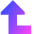 Triangle Arrow Bend Left Up Large Icon from Sharp Gradient Set