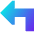 Triangle Arrow Bend Up Left Large Icon from Sharp Gradient Set