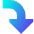 Triangle Arrow Turn Down Right Large Icon from Sharp Gradient Set