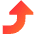 Triangle Arrow Turn Up Right Large Icon from Sharp Gradient Set