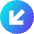 Line Arrow Diagonal Bottom Left Circle Icon from Sharp Gradient Set