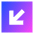 Line Arrow Diagonal Bottom Left Square Icon from Sharp Gradient Set