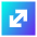 Line Arrow Diagonal Square 1 Icon from Sharp Gradient Set