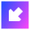 Triangle Arrow Diagonal Bottom Left Square Icon from Sharp Gradient Set
