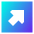 Triangle Arrow Diagonal Top Right Square Icon from Sharp Gradient Set