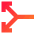 Line Arrow Split Vertical Left 2 Icon from Sharp Gradient Set