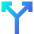 Line Arrow Split Vertical Up 2 Icon from Sharp Gradient Set
