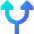 Triangle Arrow Split Up 1 Icon from Sharp Gradient Set