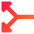 Triangle Arrow Split Vertical Left 2 Icon from Sharp Gradient Set