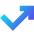 Line Arrow Bounce Up Right Icon from Sharp Gradient Set