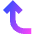 Line Arrow Curve Left Up Icon from Sharp Gradient Set