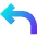 Line Arrow Curve Up Left Icon from Sharp Gradient Set