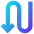 Line Arrow Curvy Down Left Icon from Sharp Gradient Set