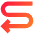 Line Arrow Curvy Left Down Icon from Sharp Gradient Set