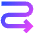 Line Arrow Curvy Right Down Icon from Sharp Gradient Set