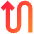Line Arrow Curvy Up Left Icon from Sharp Gradient Set